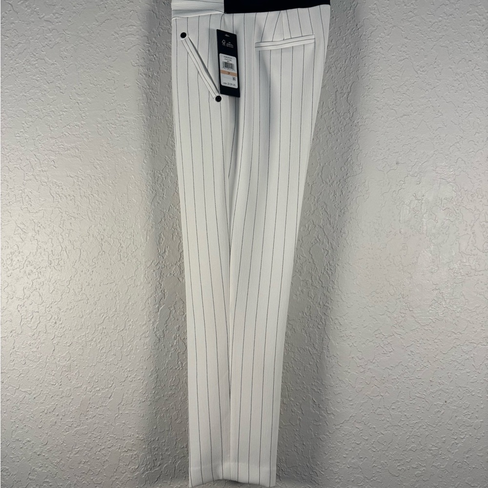 NWT Karl Lagerfeld White Pinstripe Pants Size 2P